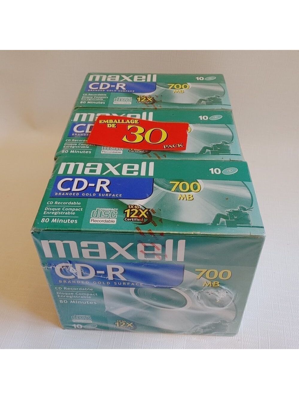 MAXELL CD-R MUSIC CD Recordable 80 Minutes SEALED Pack of 30 700MB MEGA PACK